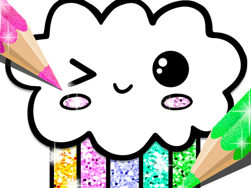 Kawaii Coloring E-book Glitter